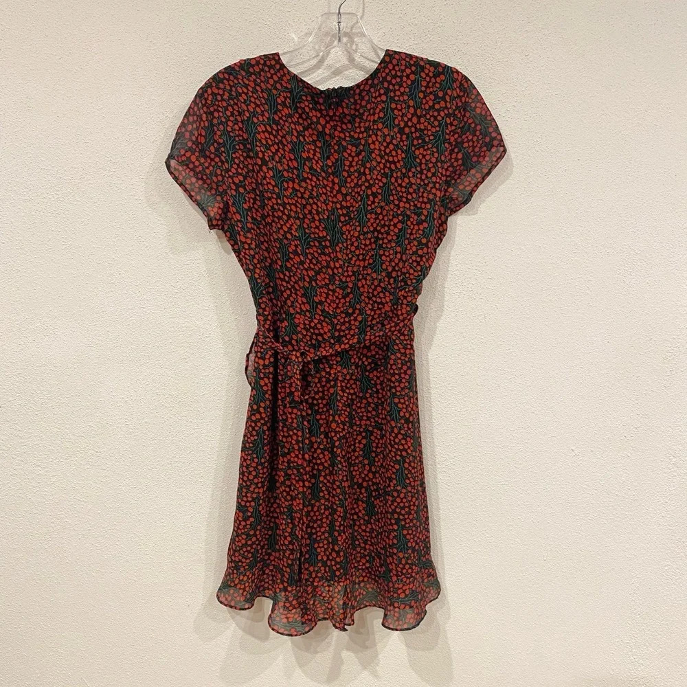 Bardot Red Floral Ruffle Mini Dress - Picture 4 of 4